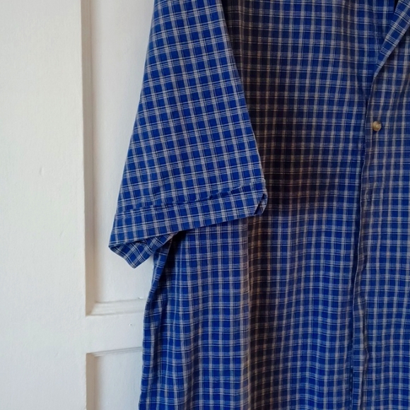 Raider Jean CO Mens Short Sleeve Blue Plaid Shirt Size XL - Picture 6 of 10